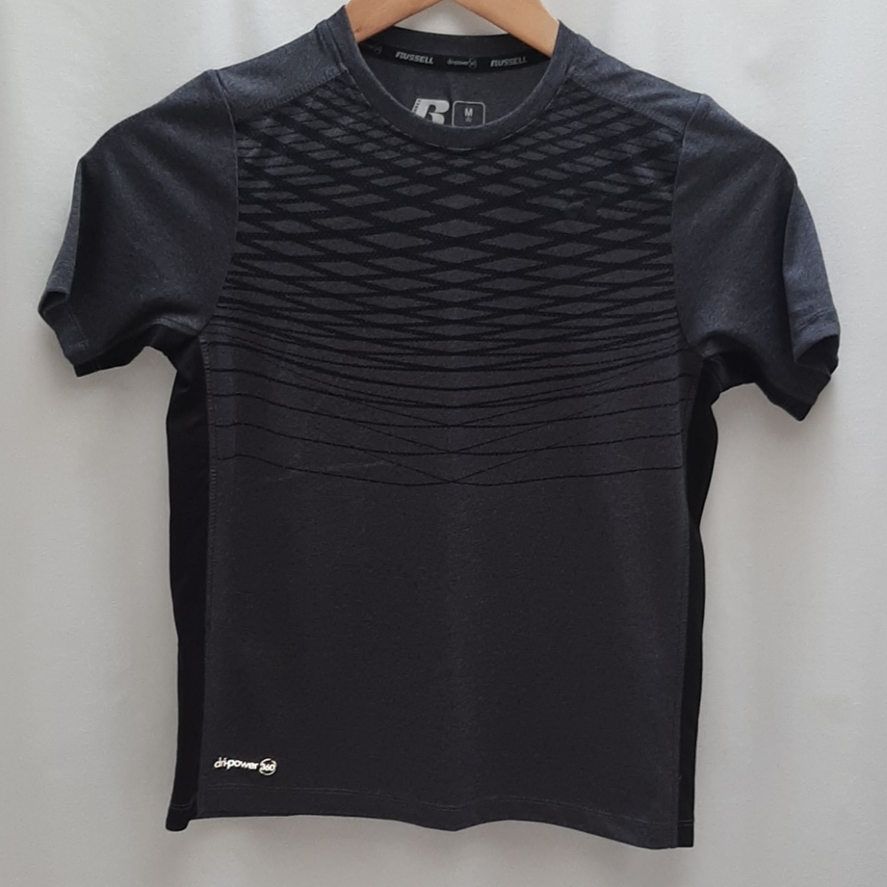 NWOT Russell grey/black mesh panel top 8